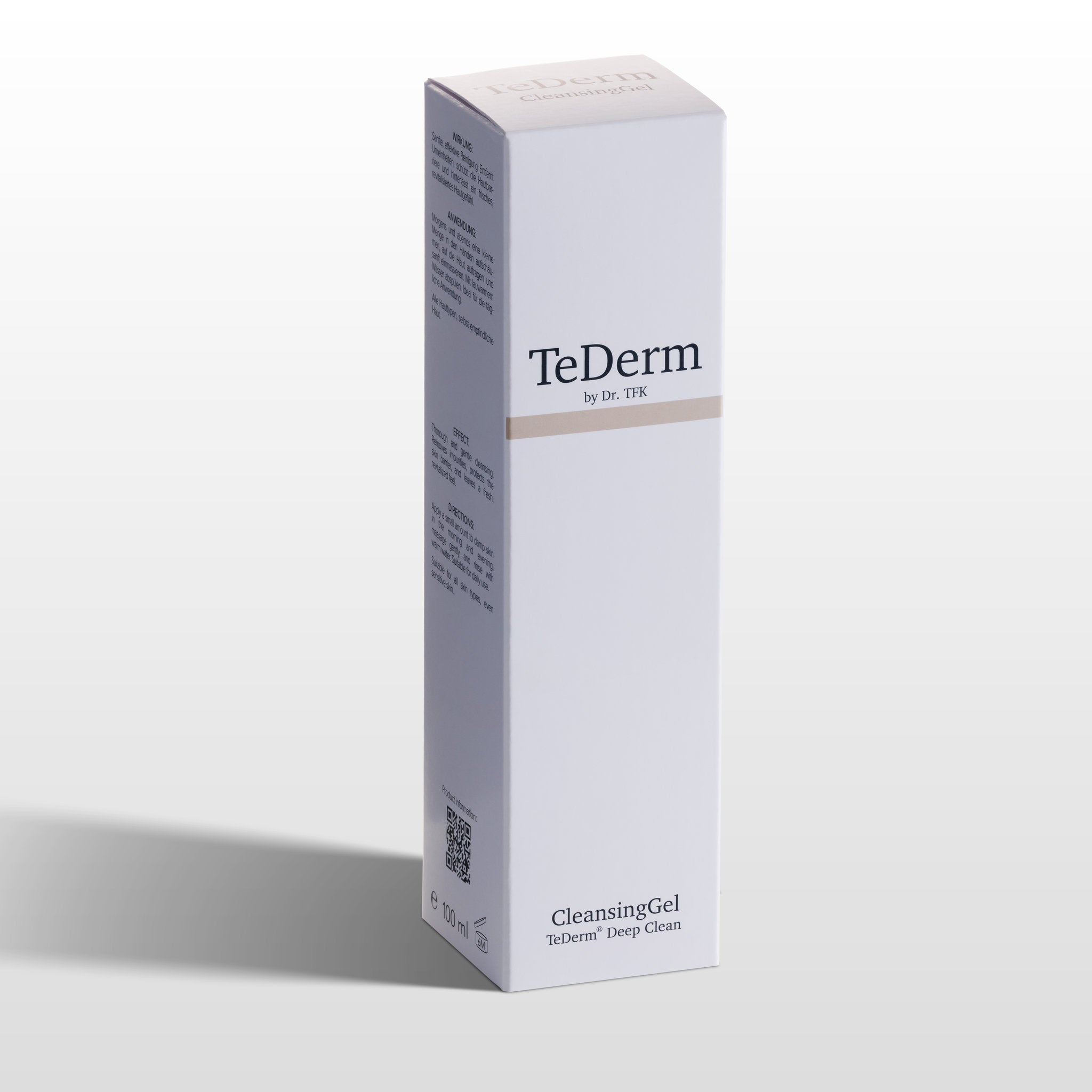 TeDerm CleansingGel angled view – bottle from side packshot
